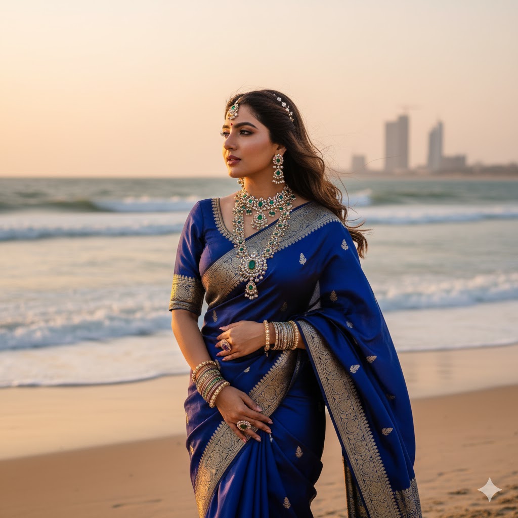 beautiful Girl wearing saree at beautiful location in karachi