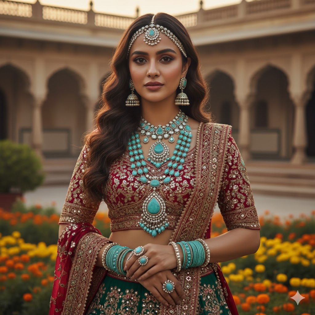 Indian Girl Wearing Feroza Stone